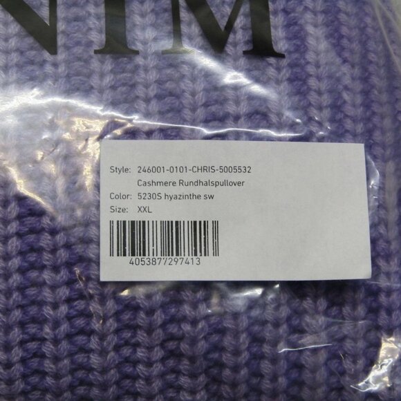 NEW IRIS VON ARNIM Men’s Sweater Hyazinthe Purple Size XXL Stonewashed Cashmere - Picture 7 of 7